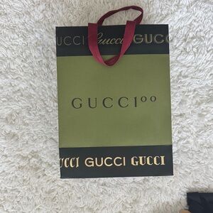 Gucci Olive and Black Tote with Red Handles
